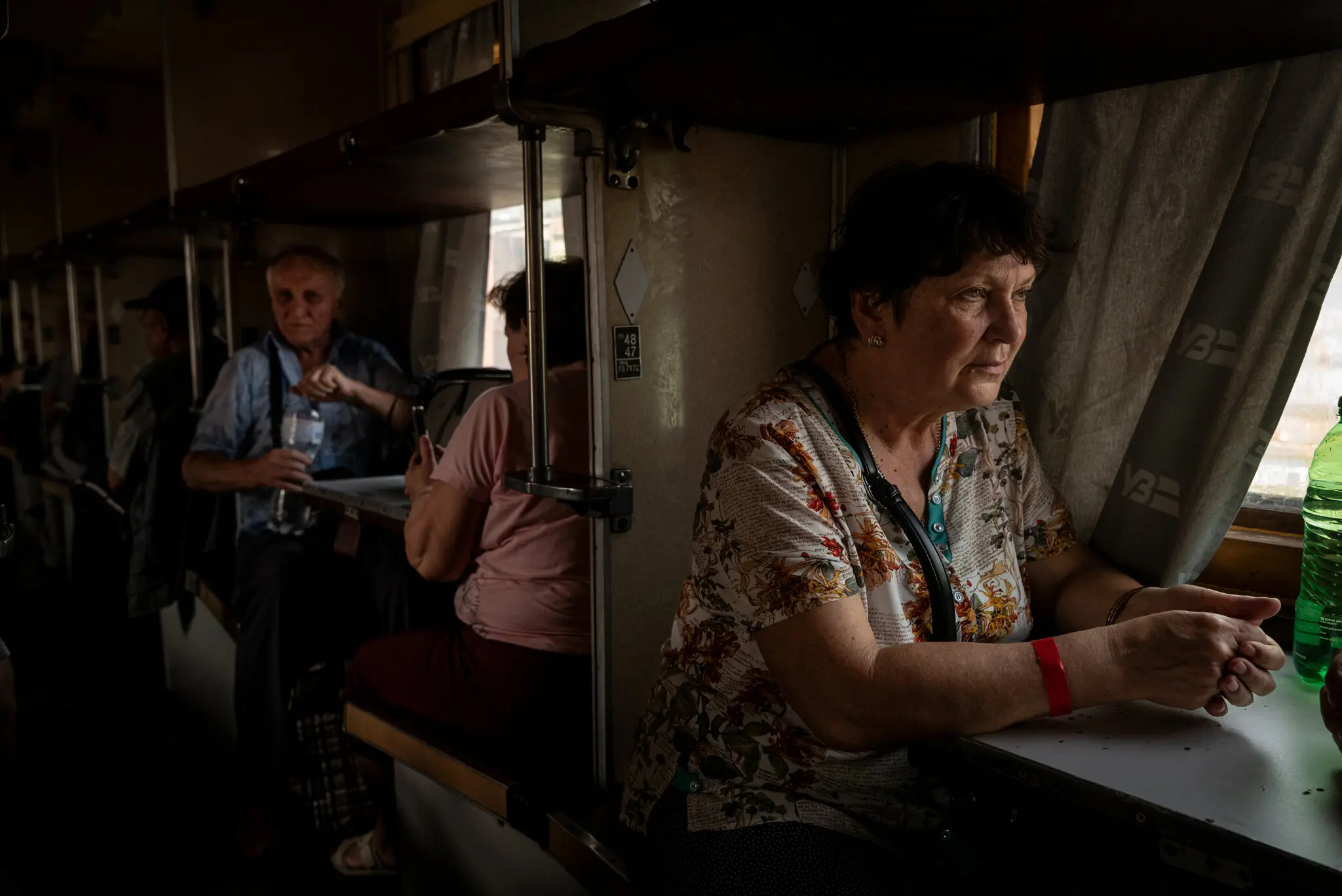 На борту евакуаційного поїзда в Покровську в середу. Населення міста, колись близько 62 000, скоротилося до 36 000.